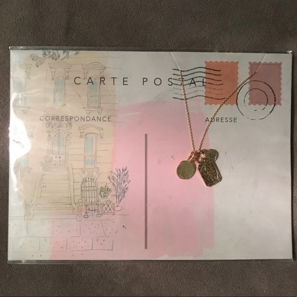 Anthropologie Postcard Charm Necklace